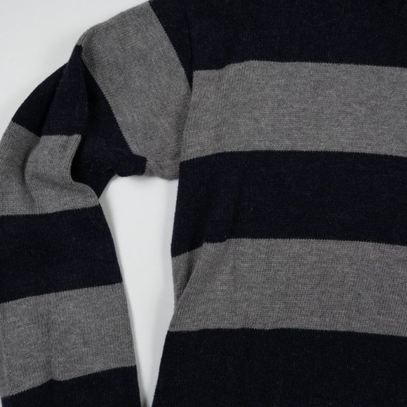 BANANA REPUBLIC grey navy asymmetrical turtle neck sweater size S - Picture 6 of 10